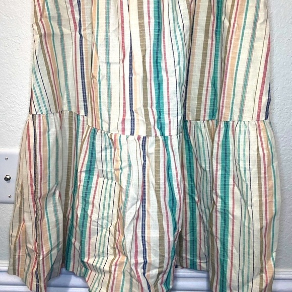 Parker Cottage-core Maxi Dress Striped Open Front sz Small - Picture 6 of 8
